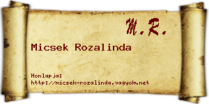 Micsek Rozalinda névjegykártya